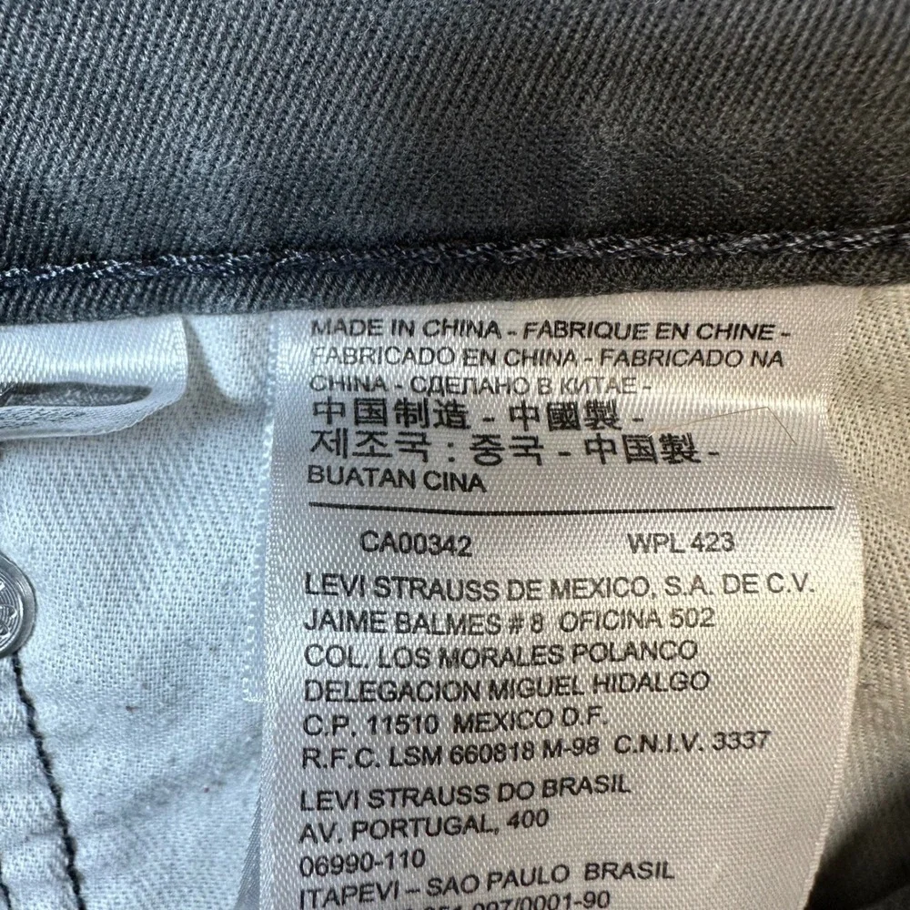 Levi's 541 Athletic Taper Jeans Men's Size 44x30 Charcoal Gray Stretch Denim